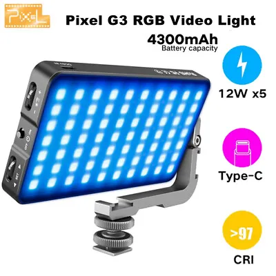 Pixel G3 RGB Video Light Photography Studio Lamp With Integrated Tilt Bracket • £91.19