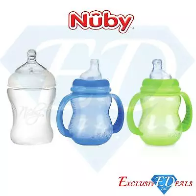 Nuby 3 & 6 Months Babies Bottles Anti-Colic Handled Starter Cups - BPA FREE • £6.95