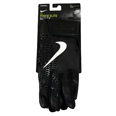 Nike Baseball Force Elite Batting Gloves Black PGB645-091 Men's Size Large $65 • $33.97