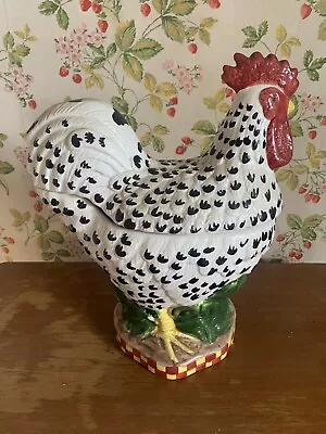 Black And White Rooster Cookie Jar • $20