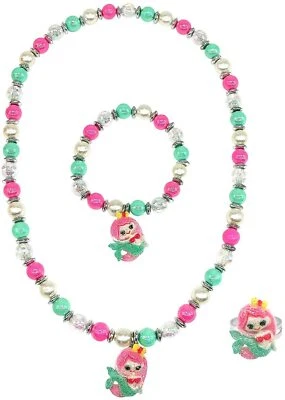 $9.99 • Buy Christmas New Birthday Gift Mermaid Necklace Bracelet Set Toddlers Kids Girls