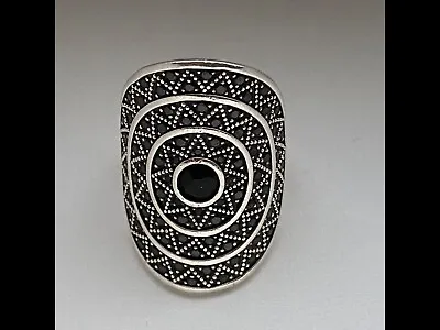 THOMAS SABO Black Cocktail Zig Zag Ring Size 56 TR2053B 3cm • $225