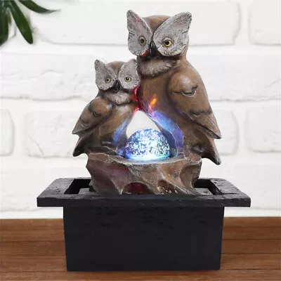 £19.95 • Buy LED Owl Fountain With Lights Polyresin Statue Home Garden Indoor Outdoor Decor