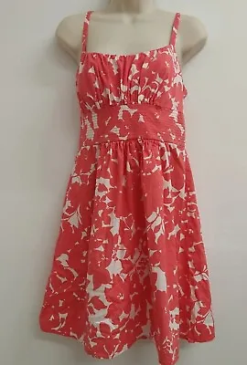 B Smart Dress Womens Size 8 Red White Sleevesless Pullover Knee Length Sundress  • $18.95