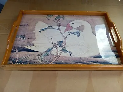 BED TRAY Vintage Goose Bed Tray Wooden With Handles • $18