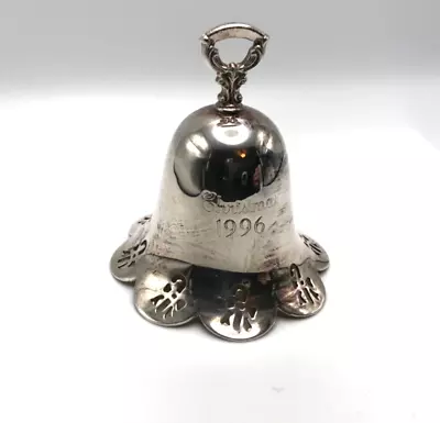 Towle 1996 Silver Plated Bell Christmas Ornament Candy Cane Cut Out 3.5” • $19.99