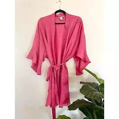 Victoria’s Secret Hot Pink Satin Robe Size M/L • $20