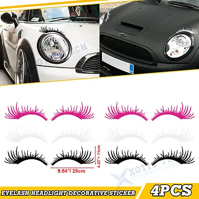 4Pcs Eyelashes Decal Headlight Fog Light Eyebrow Stickers For MINI Cooper Beetle • $9.99