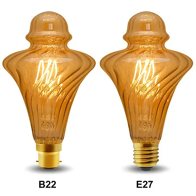 Vintage LED 4W Edison Style Twisted Cone Shape Filament Light Bulb B22 Or E27 • £8.99