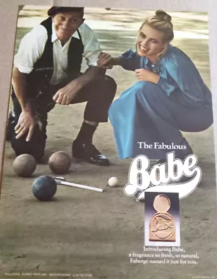1976 Print Ad - BABE Beauty Margaux Hemingway Bocce Ball Faberge Advertising • $6.99