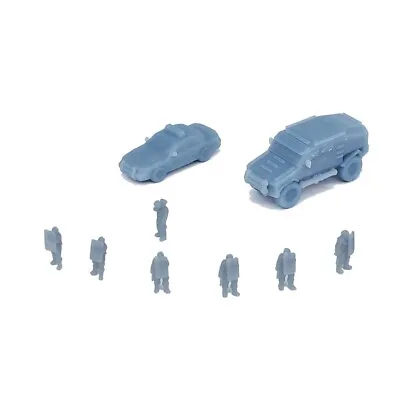 Outland Models Railway Scenery Riot Police Vehicle And Figure Set 1:160 N Scale • $13.99