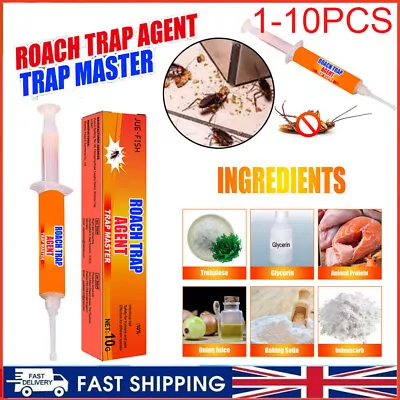 Cockroach Killer Gel BaitStrong Cockroach Eliminator Syringe For Toilet Kitchen • £4.79