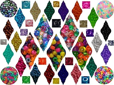 SALE 🌟 3 For 2 🌟 100 Pony Beads 9x6mm Barrel Shape  For Craft Jewellery Etc. • £2.99