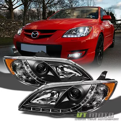 Blk 2004-2008 Mazda 3 Sedan 4DR Projector Headlights W/ Running Lamps Left+Right • $198.99