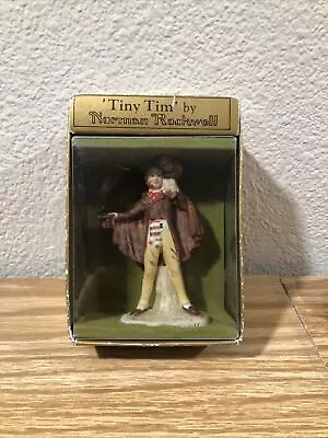 NORMAN ROCKWELL 1979 Vintage Porcelain Christmas Ornament Tiny Tim New • $9.88