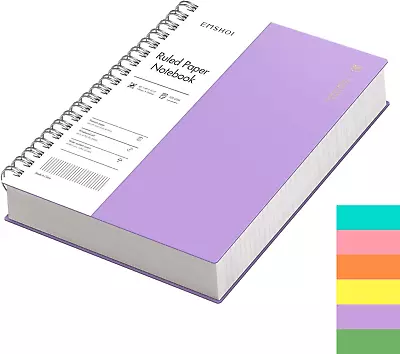 EMSHOI B5 Notebook Lined 300 Pages/150 Sheets Spiral Notepad Multi-Coloured 10 • £18.66