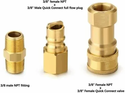 3/8 Inch LP Gas Propane Hose Natural Gas Quick Connect Fittings Disconnect Kit • $17.99