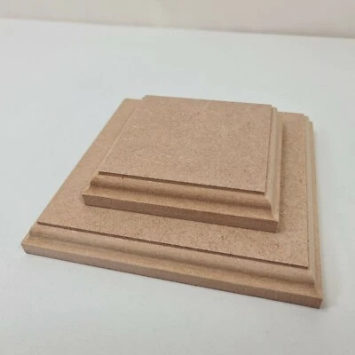 £3.39 • Buy Square, 18mm Thick MDF Wooden Plaques 100mm - 300mm, Trophy Stand Blanks Plinths