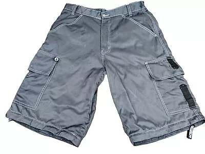 Vintage MacGear Wide Leg Raver Cargo Shorts Mens Size 34 Skater Zip Shorts 90's • $42.95