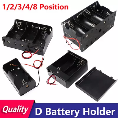 Battery Holder For D Battery 1 2 3 4 8 Position Cell Case Box With Wire/Switch • $4.57