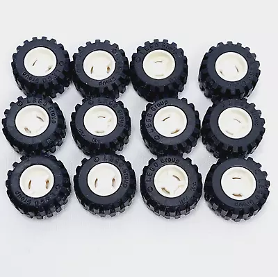 LEGO Black Wheel Tyre 21 X 12 Tire Assembly White 6014/ 87697 Vehicle X12 Q • $22.99