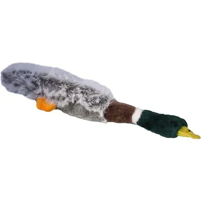 Happy Pet Plush Dog Toy Mallard Duck Long For Tugging With Squeaker For Fun • £6.95