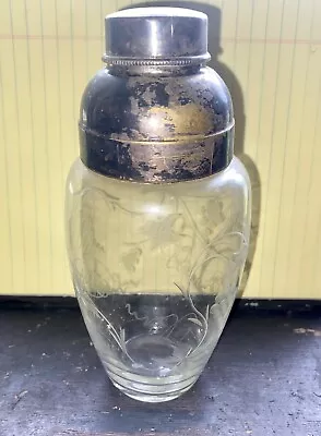 Vintage Martini Cocktail Shaker Silver Plate & Glass • $15