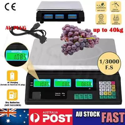 40KG Digital Kitchen Scale Electronic Weighing Scales Shop Market Commercial LED • $36.95