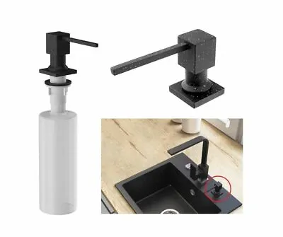 £27.99 • Buy Black Speckled Square Soap Liquid Dispenser Lotion Pump Kitchen Sink Granit