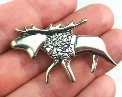 Vintage Designer Sterling Silver Moose Brooch / Pin Or Worn As Pendant  *Z9 • $27.62