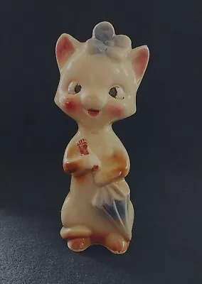 Vintage CAT Ceramic Ornament JAPAN Umbrella Cross Eyes • $12