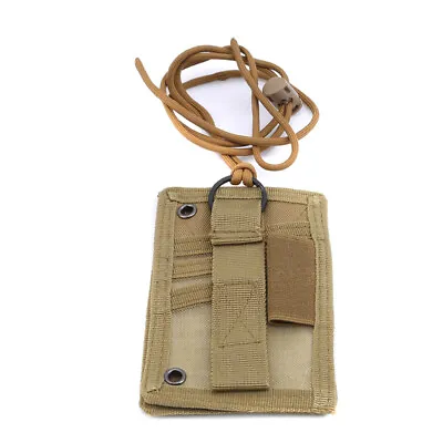 Tactical Military Card Case Pass Holder ID Cards Passport Pockets Neck Lanyard S • £5.63