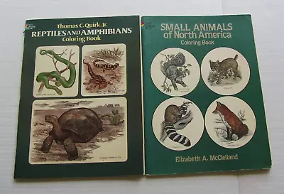 VINTAGE Dover Coloring Books Small Animals Of N America & Reptiles Amphibians • $7.50