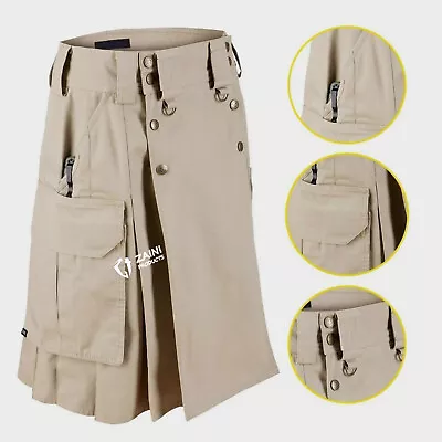 Military Combat Men's Heavy Duty 100% Cotton Utility Kilt - Tactical Modern Kilt • $84.99