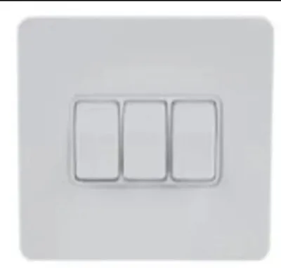 Schneider GU1432WPW-Ultimate Screwless Flat Plate 3 Gang Painted White Switch • £25