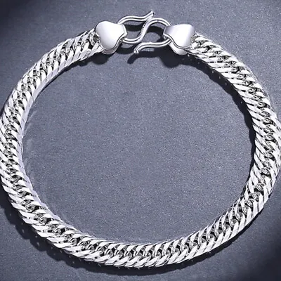 Real Solid Platinum 950 Men Bracelet 5.5mmW Curb Chain Link 7 L 22.2-22.5g • $1879.06