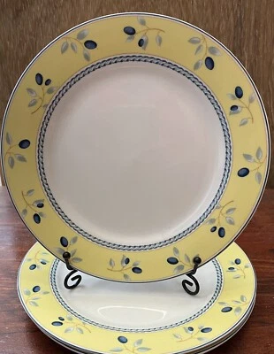 £14.75 • Buy 3 ROYAL DOULTON BLUEBERRY SALAD / BREAD PLATES Yellow With Blueberries 7 3/4”