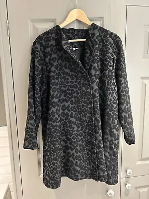 Masai Josea Animal Jacquard Print Coat Black/Grey L 12 14 • £35