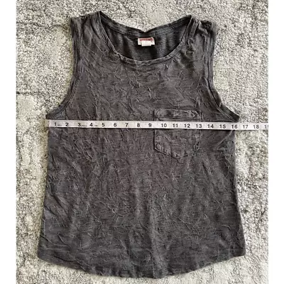 Mossimo Womens Tank Top Gray Textured Sleeveless Scoop Pocket Cotton Blend S • $9.74