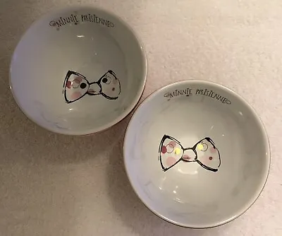 Disney Store Disneyland Paris Minnie Mouse Parisienne Collection Set Of 2 Bowls • £38