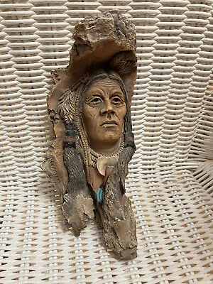 Mill Creek Studios Stephen Herrero Indian Wind Walker Sculpture Wall Art Signed • $39