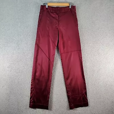 MANNING CARTELL Pants Womens 8 Red Straight Pocketed High Rise Zip Fly Ladies * • $19.99