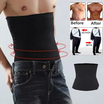 Men Tummy Tuck Belt Body Shaper Abdomen Girdle Slimming Waist Trainer Fat Burner • $4.99