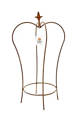 Natural Rust Metal Plant Pot Obelisk - Climbing Garden Rusted Flower Support • £23.67