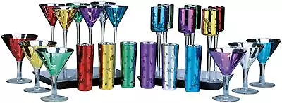 Artland Shooting Stars Multi-Coloured Decorative Party Cocktail Glasses. • £14.99