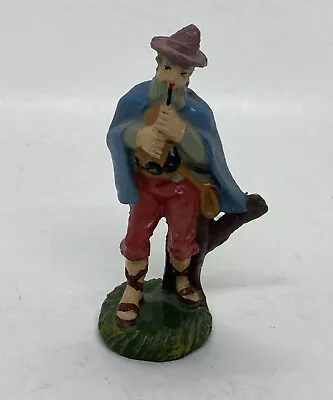 $39.99 • Buy Vintage Wooden Bag Pipe Player Figurine Italy Hand Carved Signed Art 16