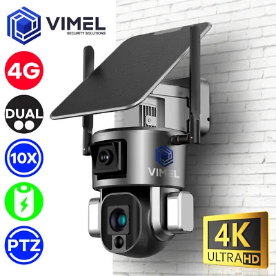 4G Solar Dual Security Camera 10X Zoom ULTRA HD 4K Construction Site 24/7 LIVE • $459