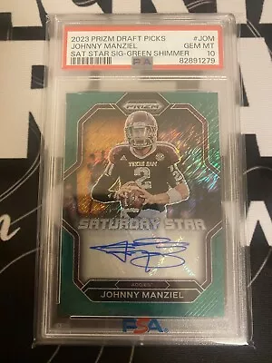 2023 Prizm Draft Picks #JOM Johnny Manziel SAT STAR SIG-GREEN SHIMMER • $180