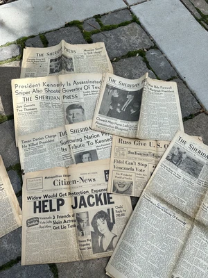 $20 • Buy President John F. Kennedy JFK Assassination November 1963 Newspaper Lot 6+