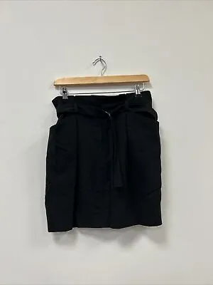 Acne Studios Black Wool Belted Skirt EU 40 UK 12 • $43.56